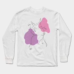 Lady Floral Abstract Sketch | Positivity Long Sleeve T-Shirt